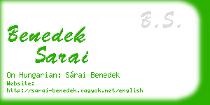 benedek sarai business card