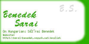 benedek sarai business card